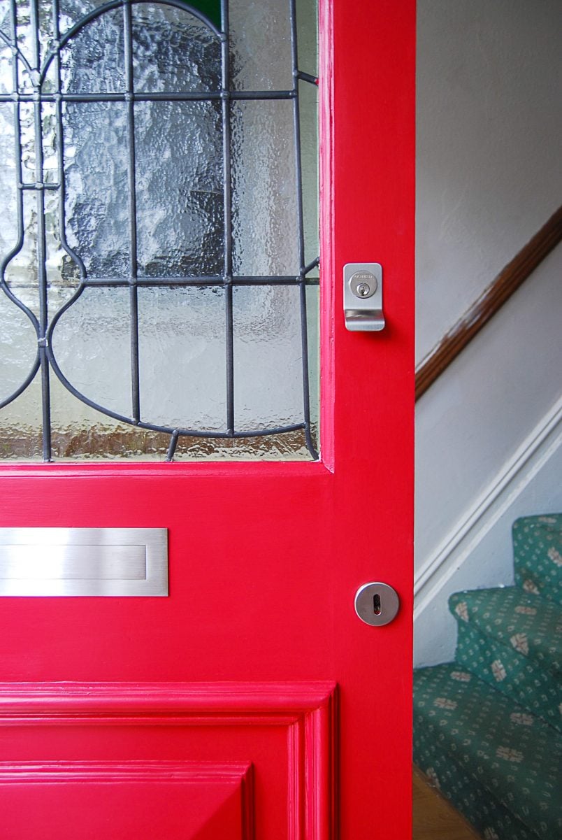Front Door Painted in Rectory Red - Little Houes On The Corner