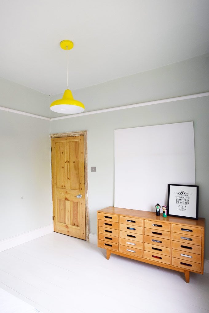 Bedroom with Farrow and Ball Pale Powder Walls