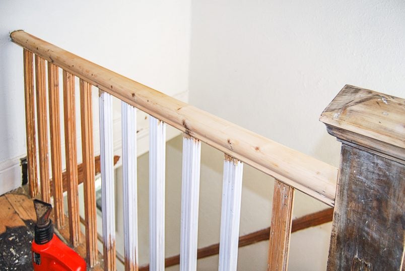 How To Stain A Handrail - Completely Stripped Handrail