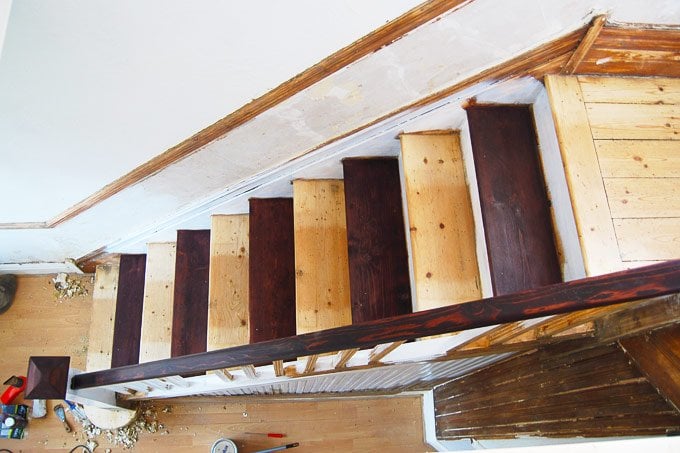 Edwardian Staircase Restoration - Staining Wooden Treads - Little House On The Corner