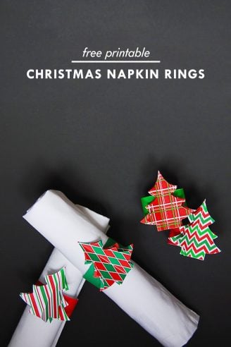 DIY Christmas Napkin Rings - Free Printable | Little House On The Corner