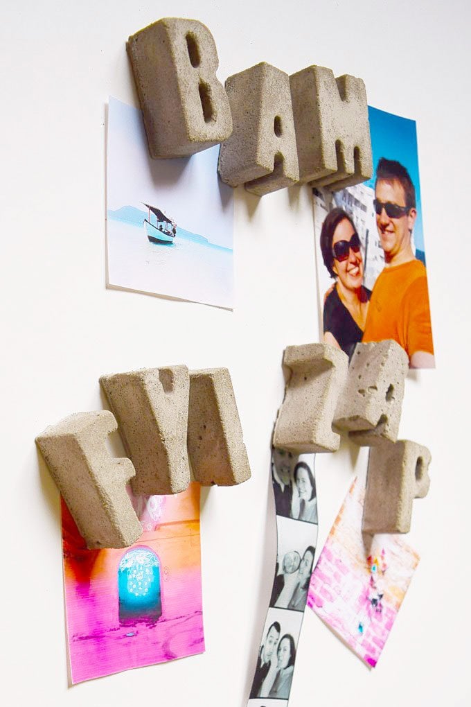 DIY Concrete Letter Magnets| Little House On The Corner