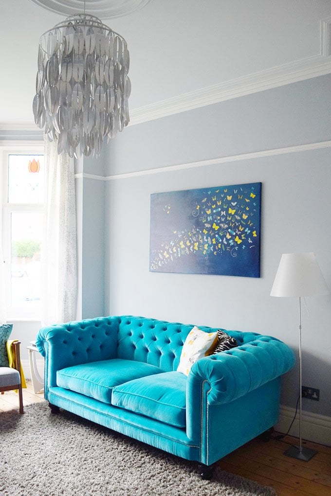 Turquoise Velvet Sofa