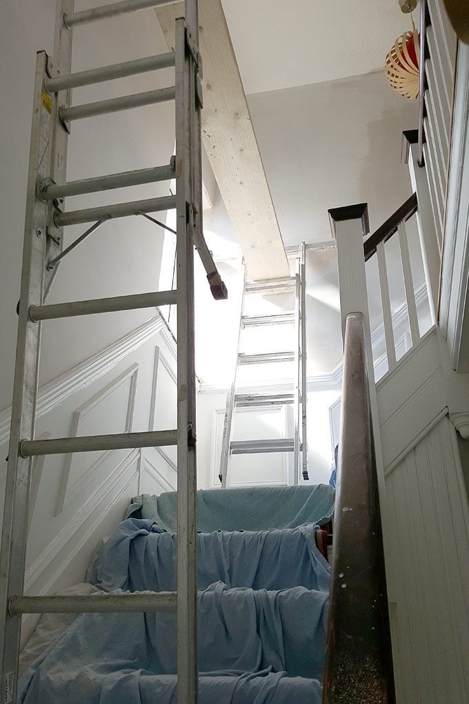 Scaffolding Over Stairs For Painting