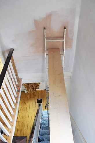 Scaffolding Over Stairs For Painting