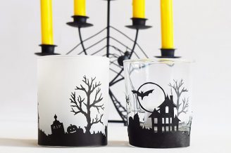 DIY Halloween Votive Candles - Free Printable - Little House On The Corner