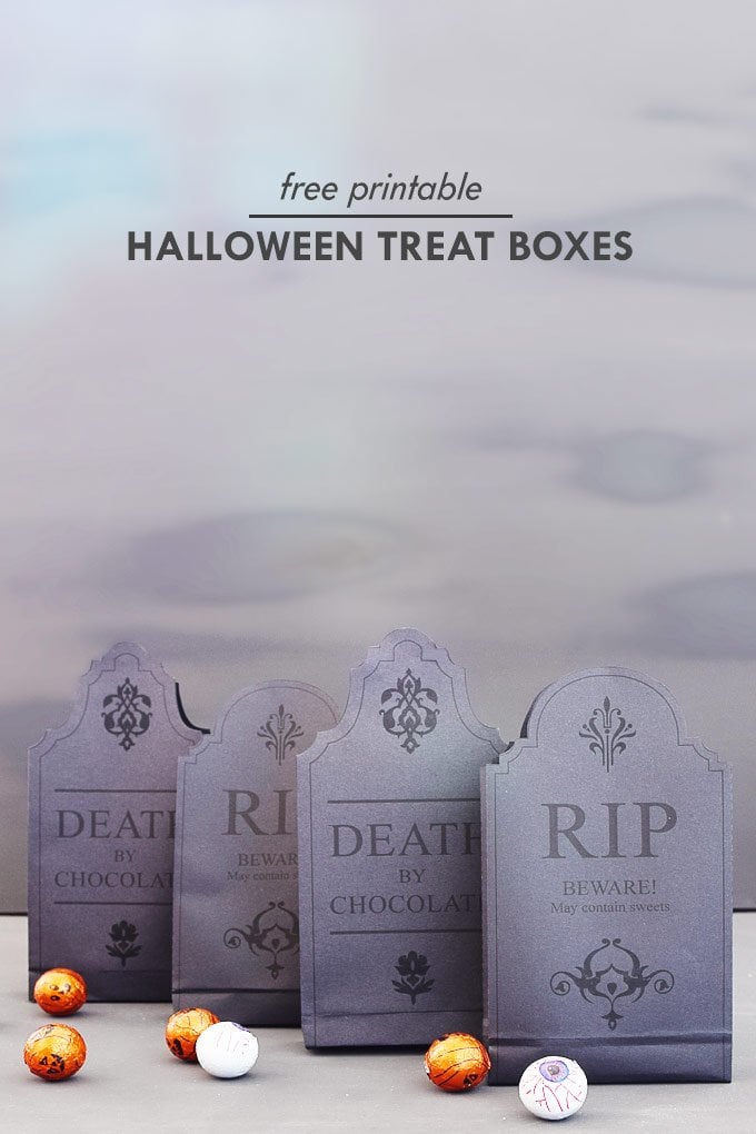 Halloween Gravestone Treat Boxes - Free Printable