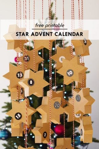 DIY Star Advent Calendar & A Free Printable | Little House On The Corner