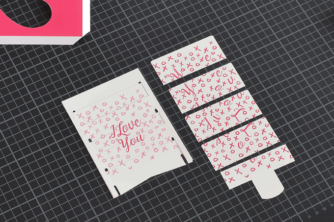 DIY Push Pull Valentine's Card - Free Printable - Inserting The Slats- Little House On The Corner