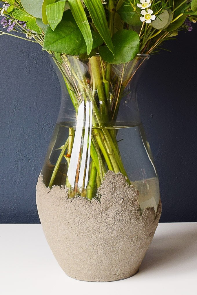DIY Concrete Dipped Vase