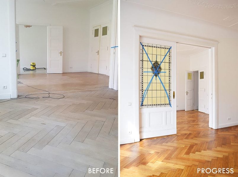 Floor Sanding - Before and Progress | Little House On The Corner