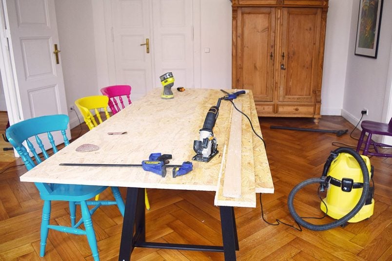 DIY Dining Table - Cutting The Board | Little House On The Corner