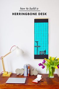 DIY Herringbone Desk | Little House On The Corner