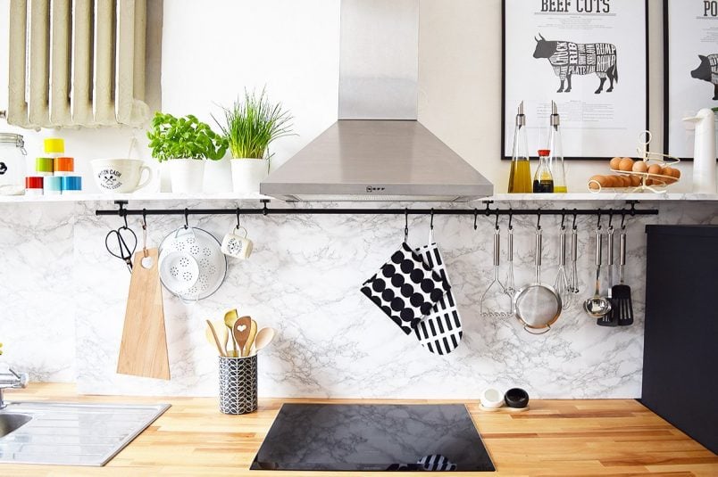 Kitchen Makeover DIY Thin Floating Shelves | Little House On The Corner