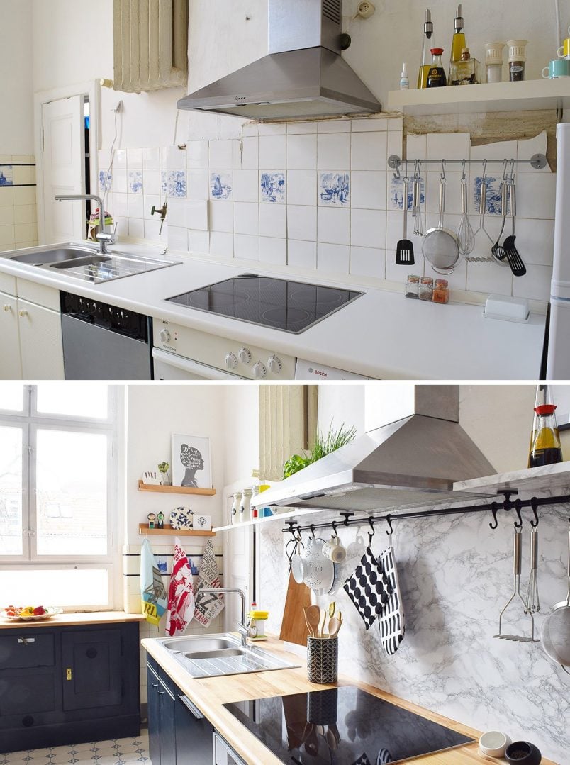 Kitchen Makeover with Farrow & Ball - Railings + Dimpse | Little House On The Corner