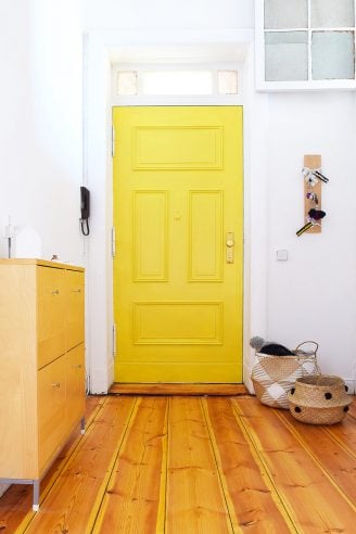 Statement Door - Yellow Front Door with Panelling | Little House On The Corner