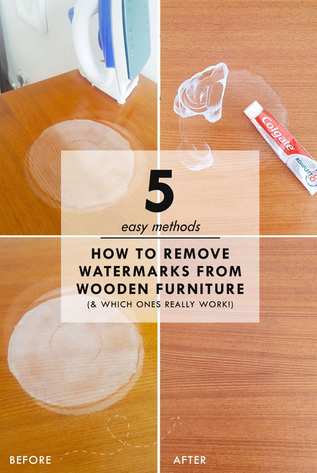 Remove Watermarks From Wooden Furniture, How To Remove Water Stains From Laminate Wood Furniture
