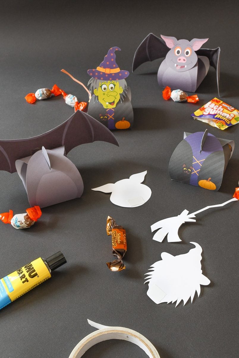 Halloween Treat Boxes - Witch Treat Box - Bat Treat Box - Assemble | Little House On The Corner