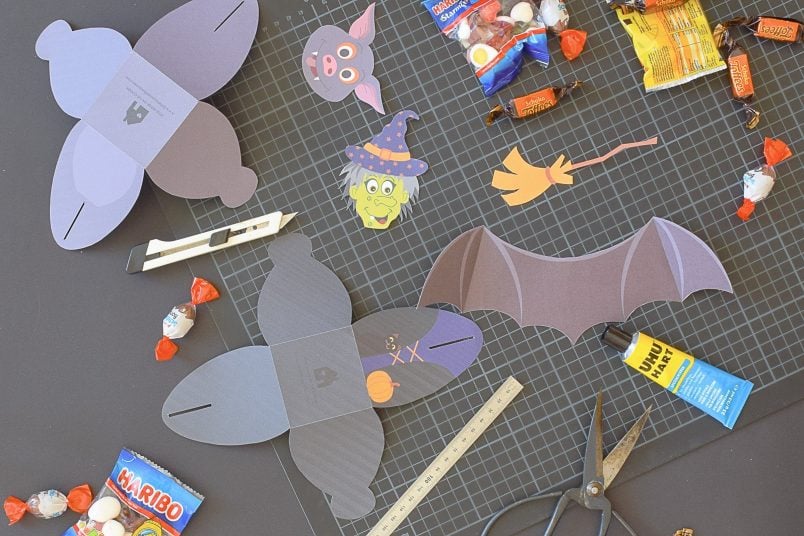 Halloween Treat Boxes - Witch Treat Box - Bat Treat Box - Cut Out | Little House On The Corner