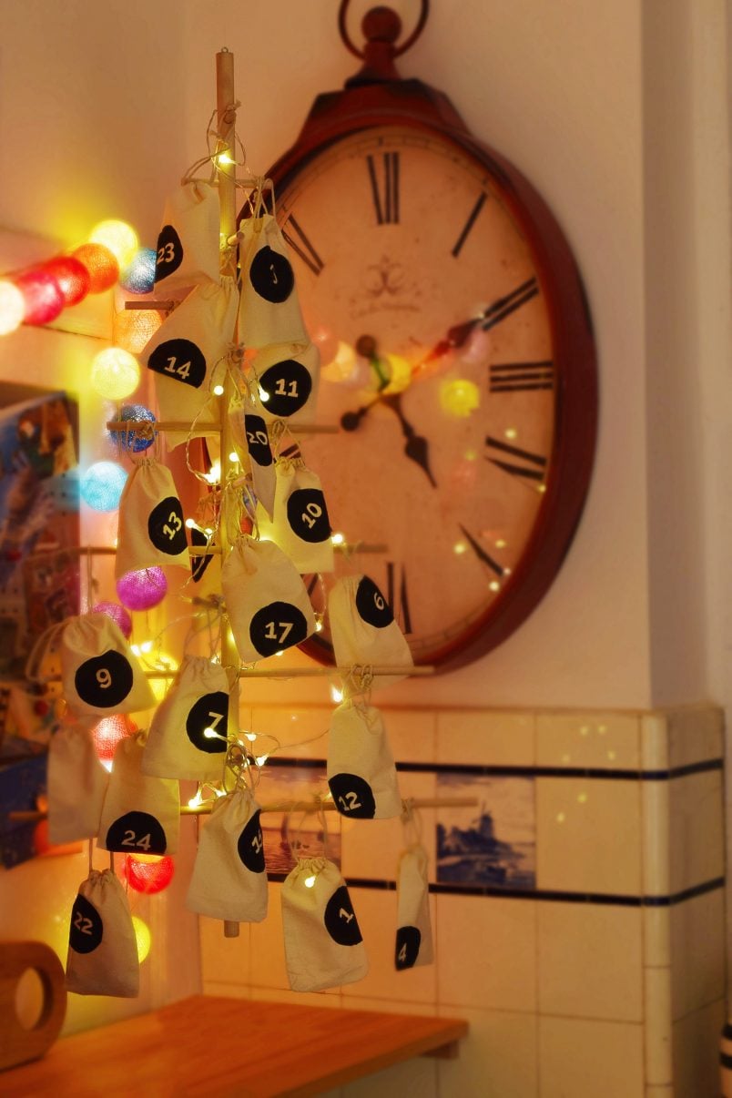 DIY Dowel Tree Advent Calendar | Little House On The Corner