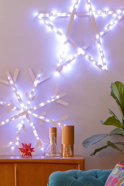 DIY Giant Star and Snowflake Light | Little House On The Corner