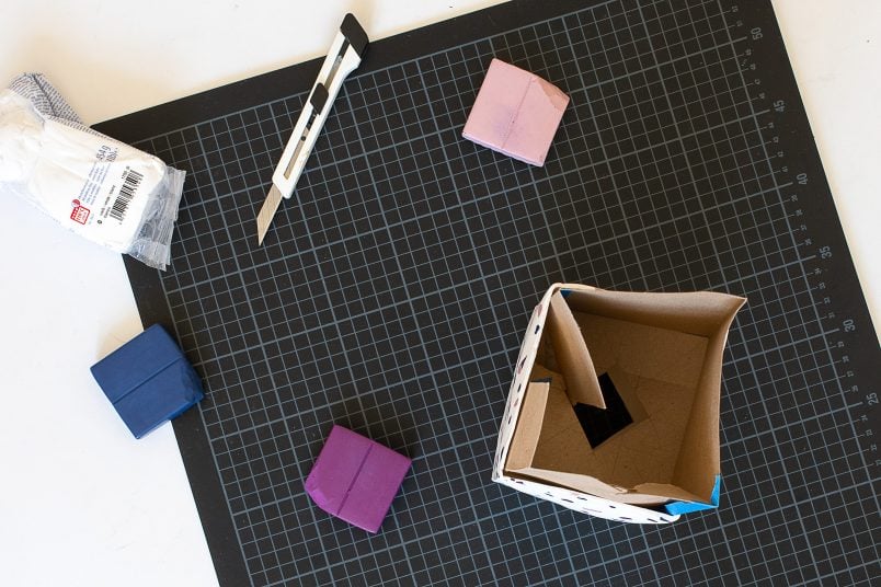 DIY Terrazzo Tissue Box Cover - Remove The Template | Little House On The Corner