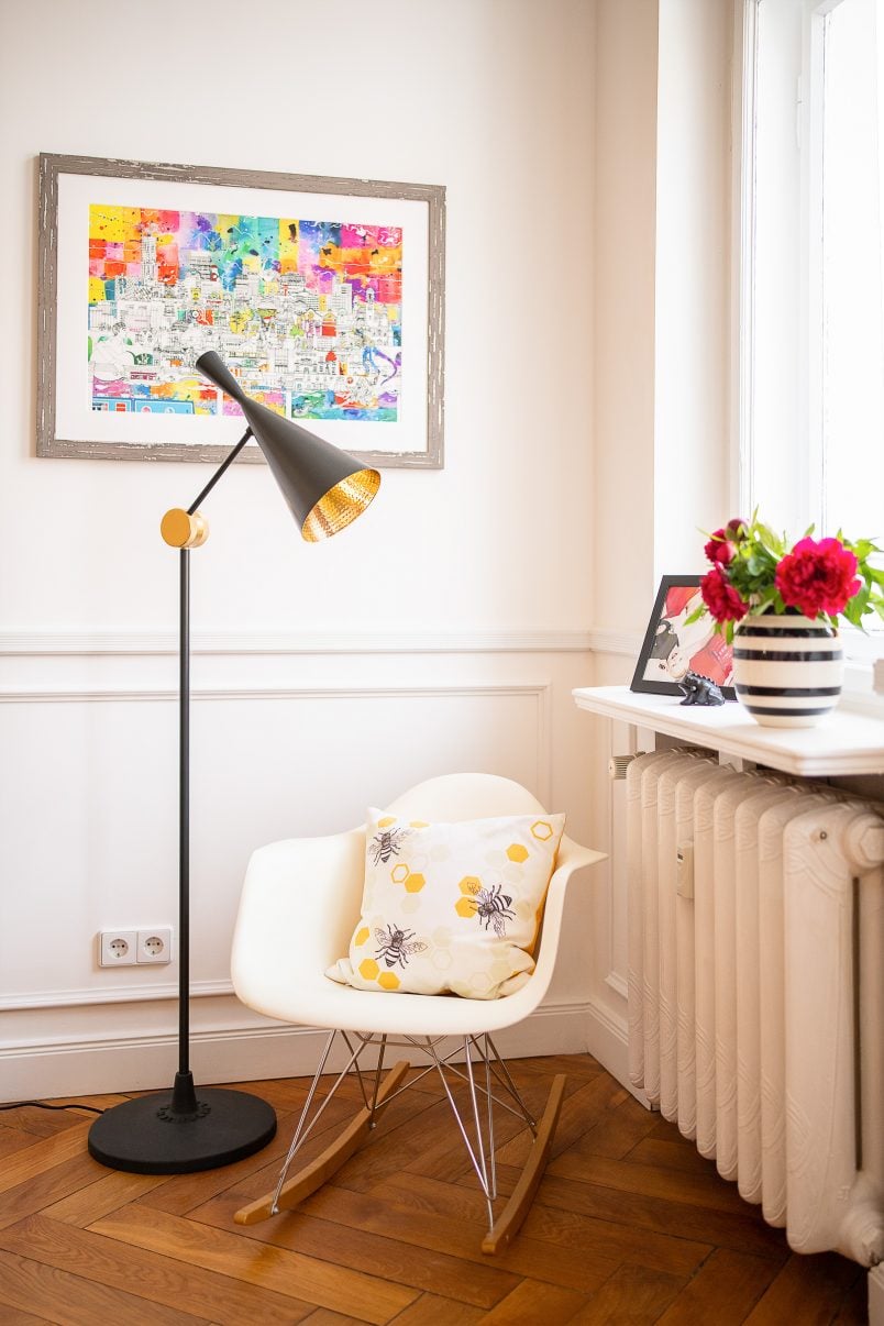 Tom Dixon Beat Floor Lamp and Eames Rocking Chair
