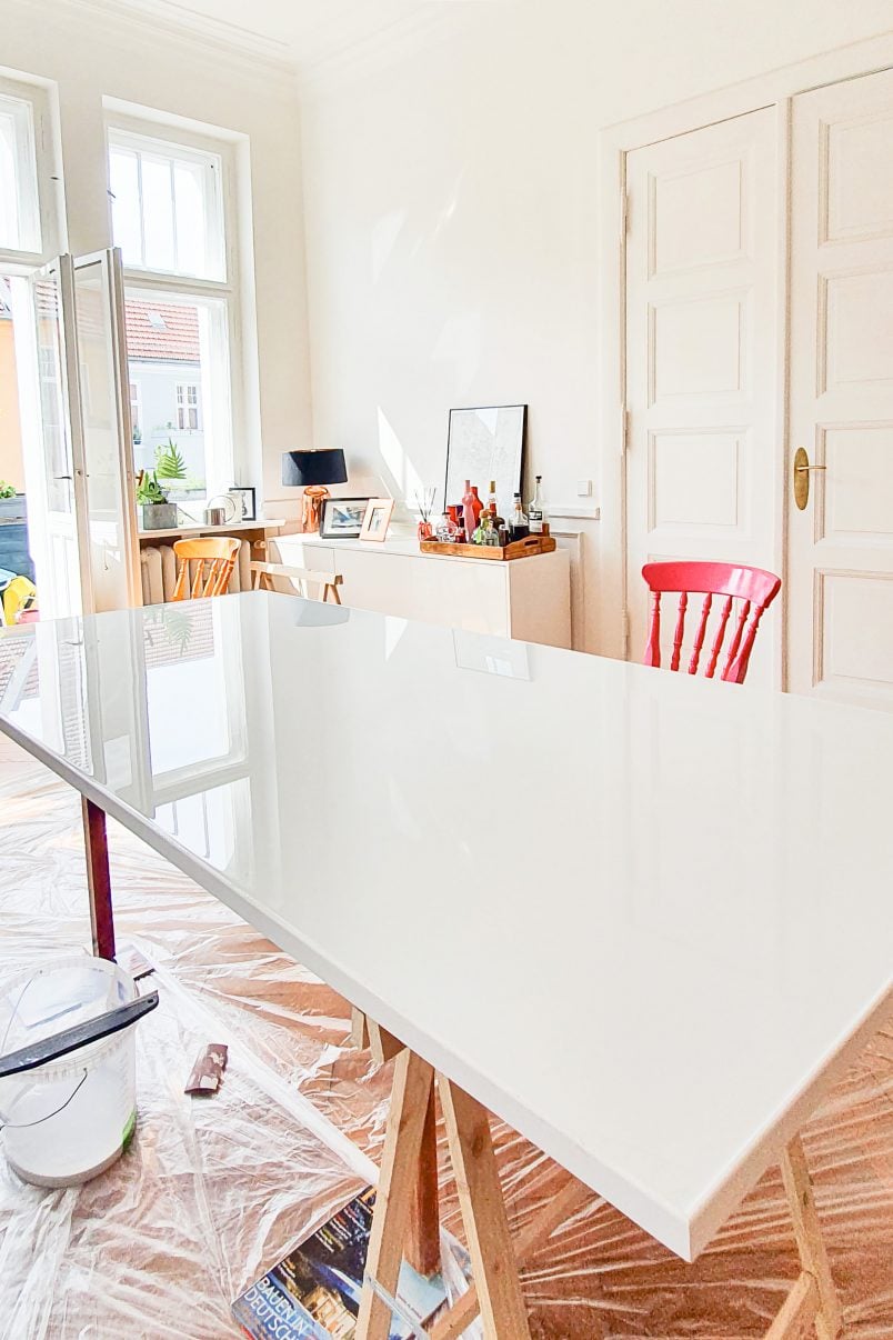 DIY White Resin Dining Table