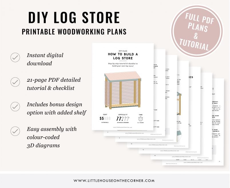 Instructions 4FT Tall Double Bay Log Store Plans 