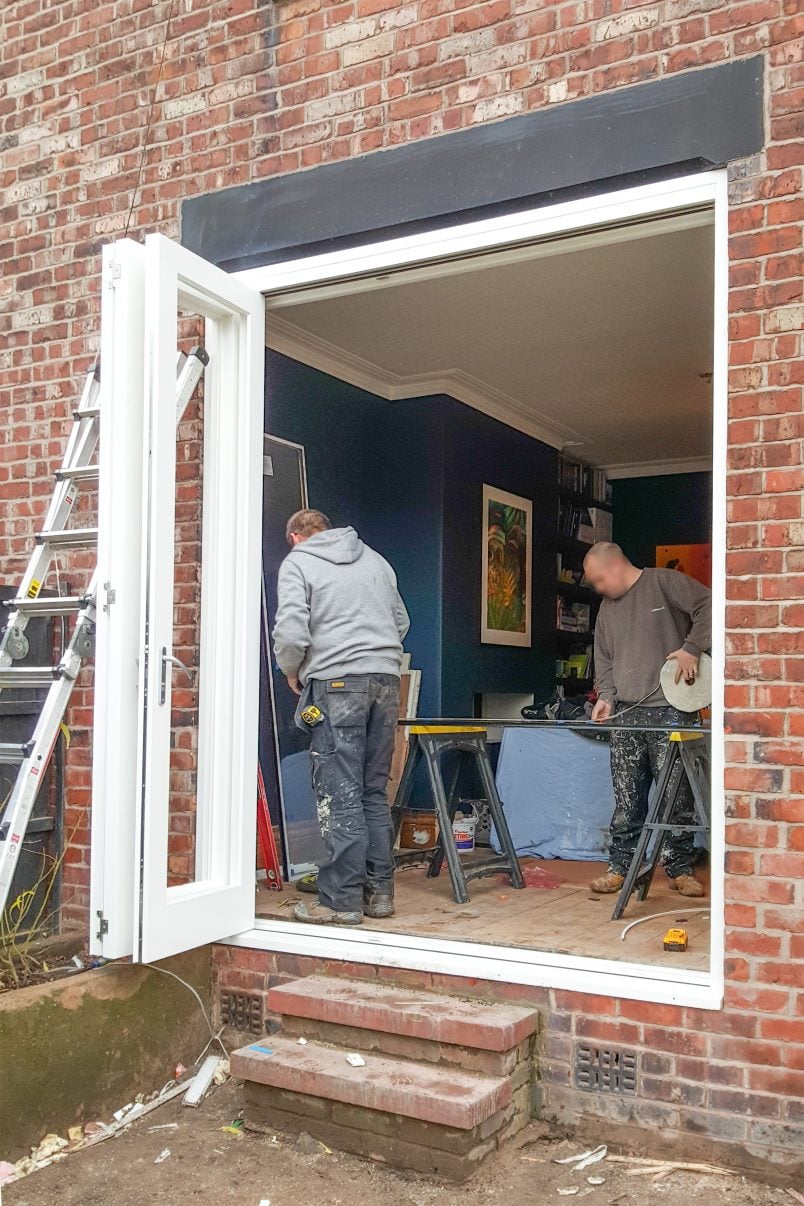 Installing Bifold Doors In Progress