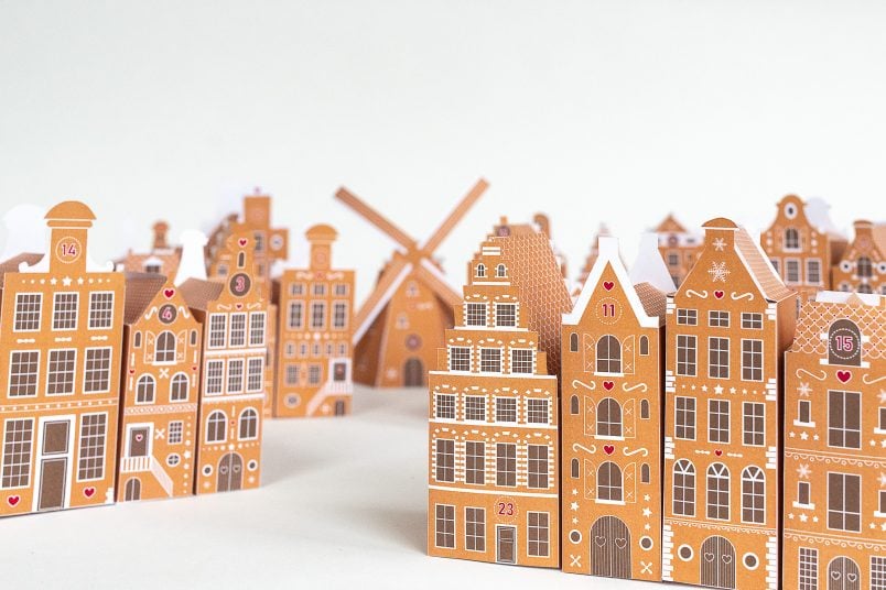 DIY Printable Advent Calendar Village Inspired by Dutch Houses