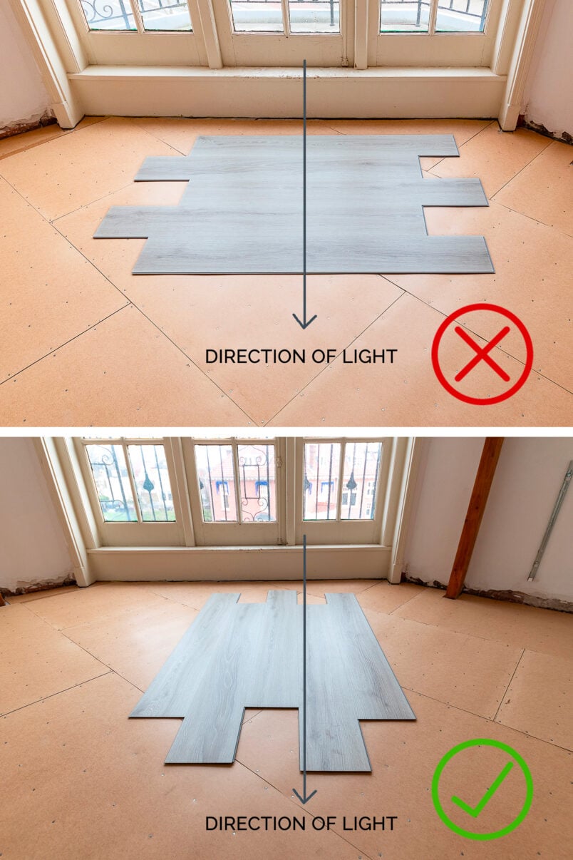 in which direction should you lay a vinyl plank floor