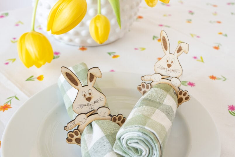 DIY Bunny Napkin Rings - Lasercut with xTool M1 - Little House On The Corner