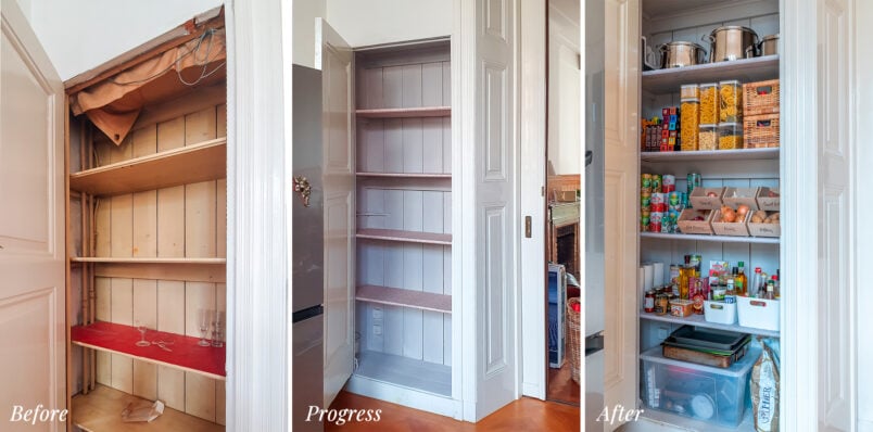 organised pantry before and after