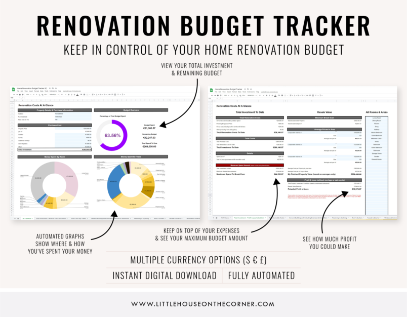 Home renovation budget tracker